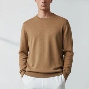 Boss Men's Camel Crewneck Sweater